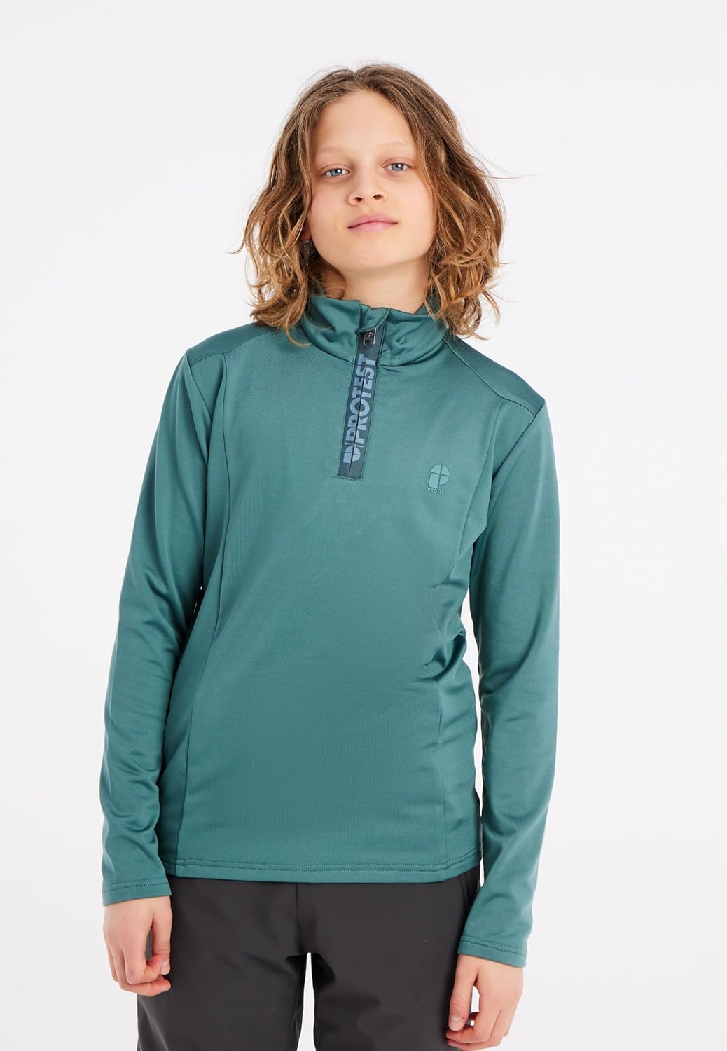 Protest Jungen 1/4-reissverschluss WILLOWY JR 152 Atlantic Green, 152 Atlantic Green
