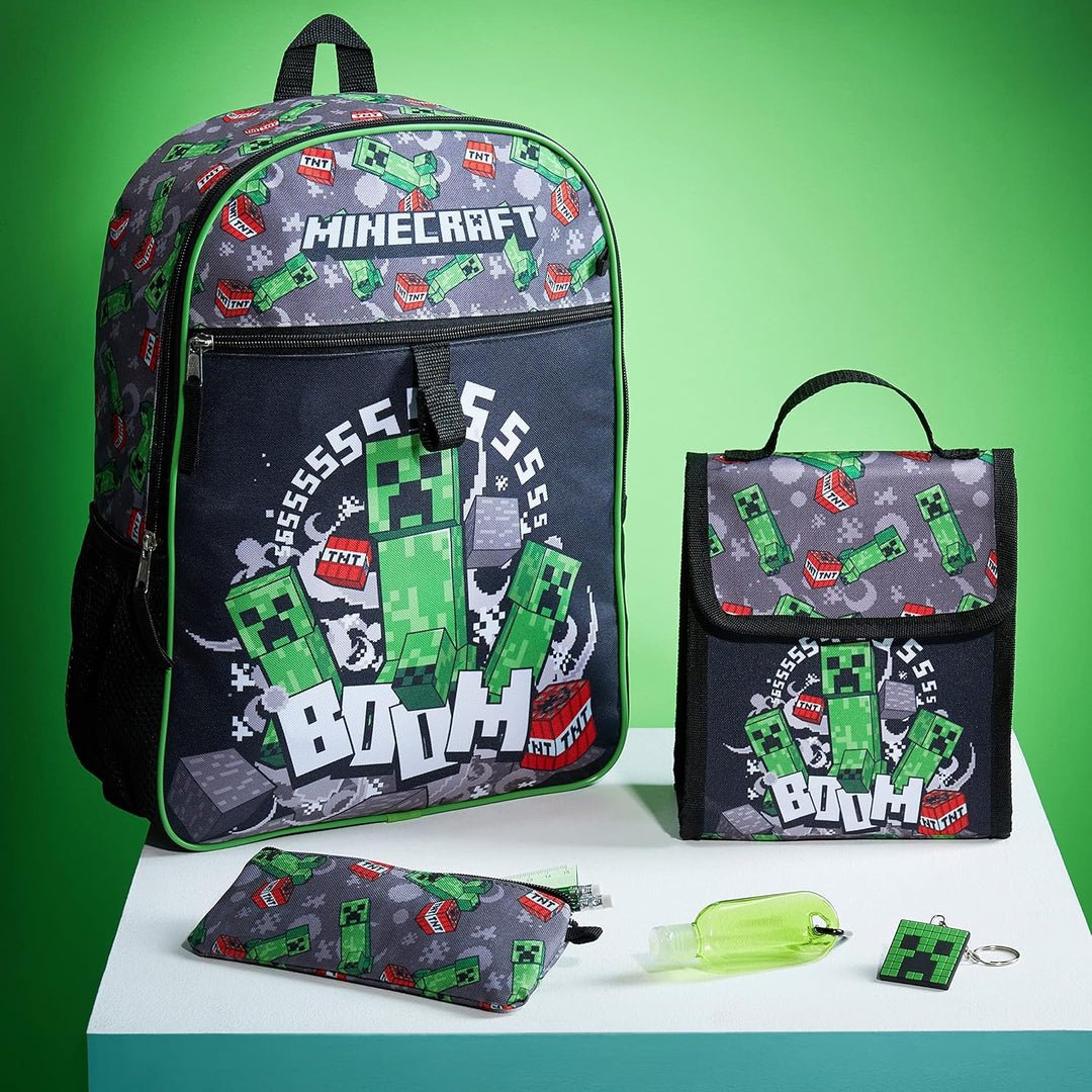 Minecraft Rucksack für Kinder, Schulanfang, Schulranzen, Jungen, Grundschule, mit Zubehör Mehrfarbig