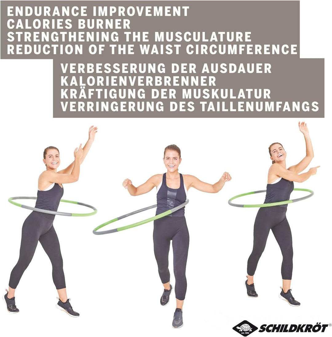 Schildkröt Fitness-Hoop, Hula-Hoop Reifen in 4-Farb Karton Hula-Hoop Ø100cm, Grün-Anthrazit, 960035