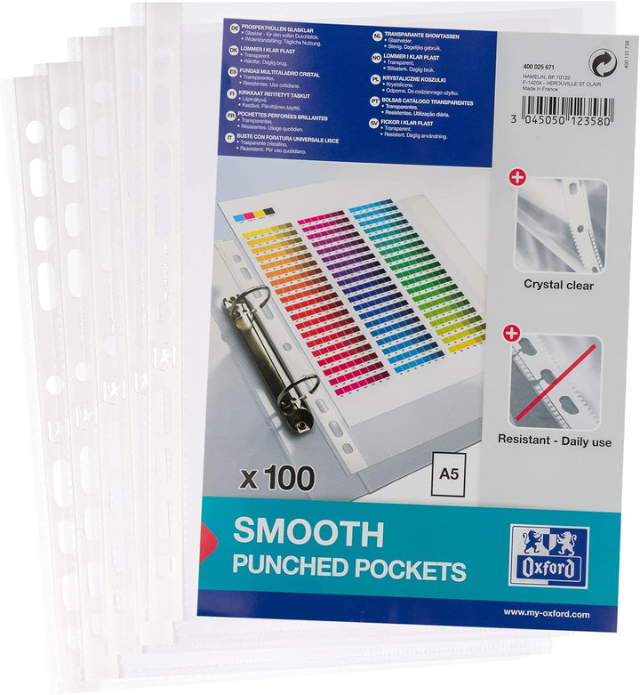 Wedo 585101 Konferenzmappe Elegance, schwarz & Oxford Prospekthüllen A5, Economy, DIN A5, glasklar,o