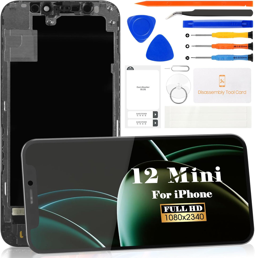 SRJTEK Ersatz für iPhone 12 Mini Bildschirm Ersatz A2399 LCD Display A2176 LCD Bildschirm Ersatz A23