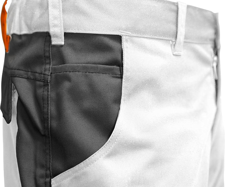 strongAnt Shorts Stretch Berlin Pro Herren Sommer Arbeitshose kurz Cargo Outdoor Grau-Shwarz-Weiss 4