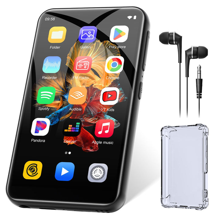 160GB MP3 Player mit Bluetooth und WiFi, ZAQE Android 13 MP4 Player mit Spotify, Pandora, Audible, Y