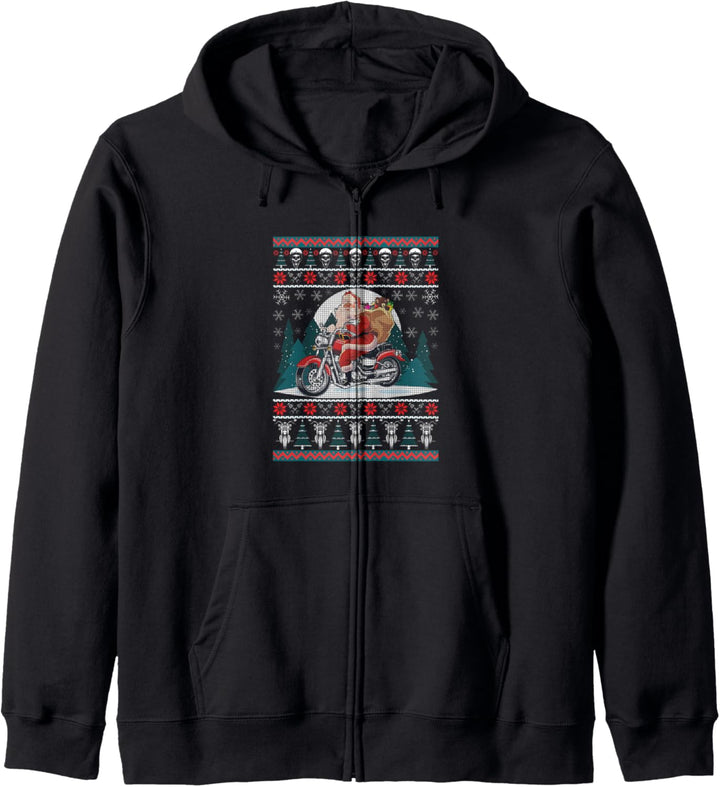 Biker Christmas Gifts Ugly Christmas Motorcyle Santa Holiday Kapuzenjacke