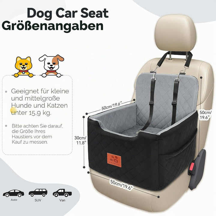 Autositz Hunde für kleine/mittlere Hunde unter 15 Kgs,Hunde Autositz,Abnehmbarer und waschbarer Haus