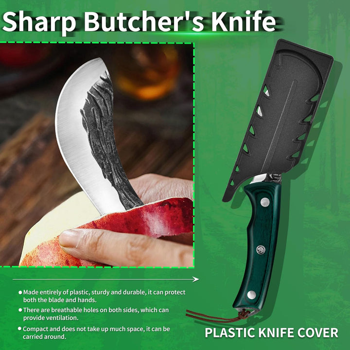 FULLHI Ausbeinmesser, Multi-Farben Griff Full Tang Küchenmesser, High Carbon Steel Carving Fishing D