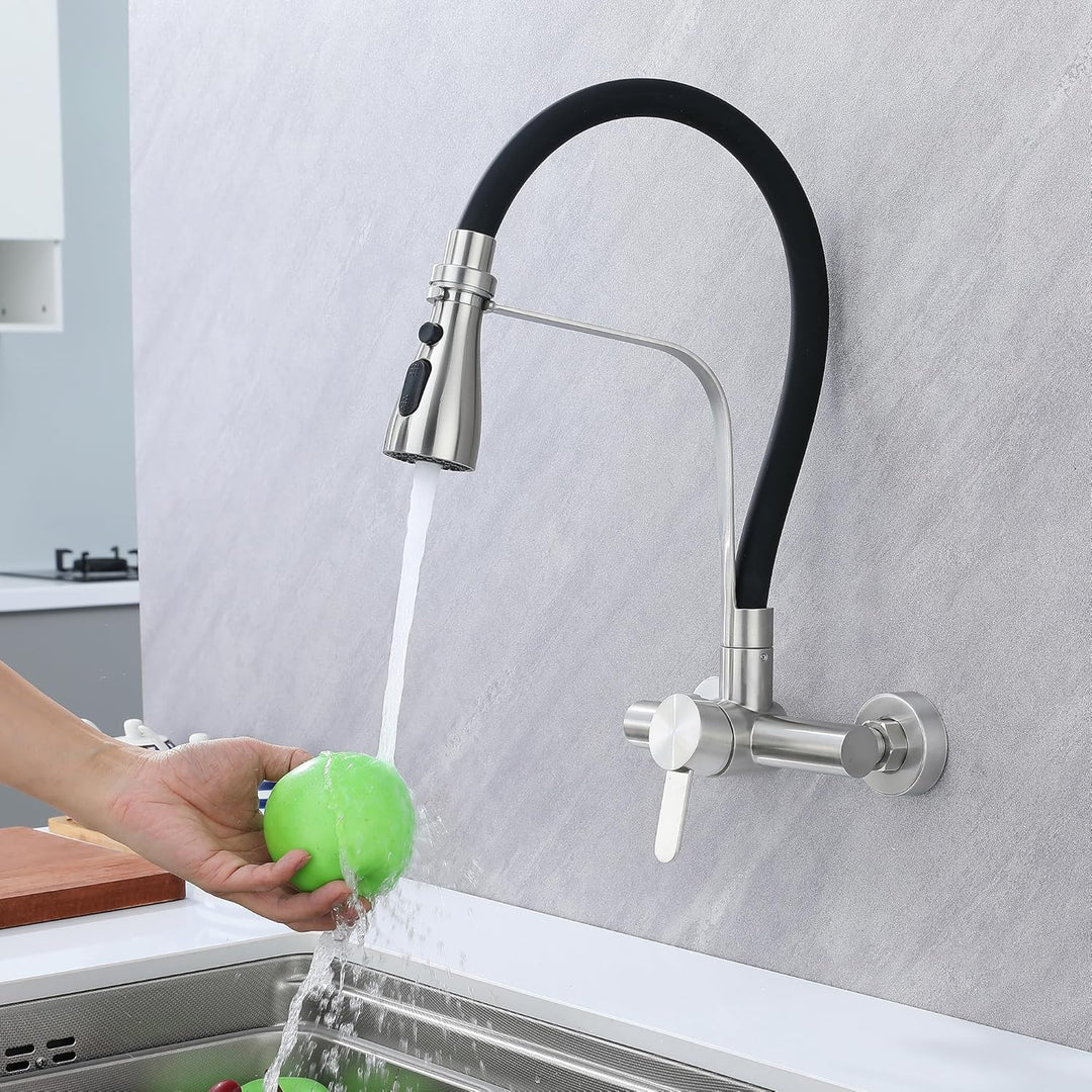Wasserhahn Küche Wandmontage,180° Drehbar Silikon In Lebensmittelqualität Wand Küchenarmatur Wandarm