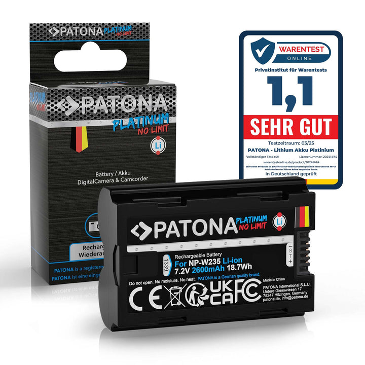 PATONA Platinium NP-W235 Akku 2600mAh Ersatzakku kompatibel mit Fuji Fujifilm GFX-50s II GFX-100S GF