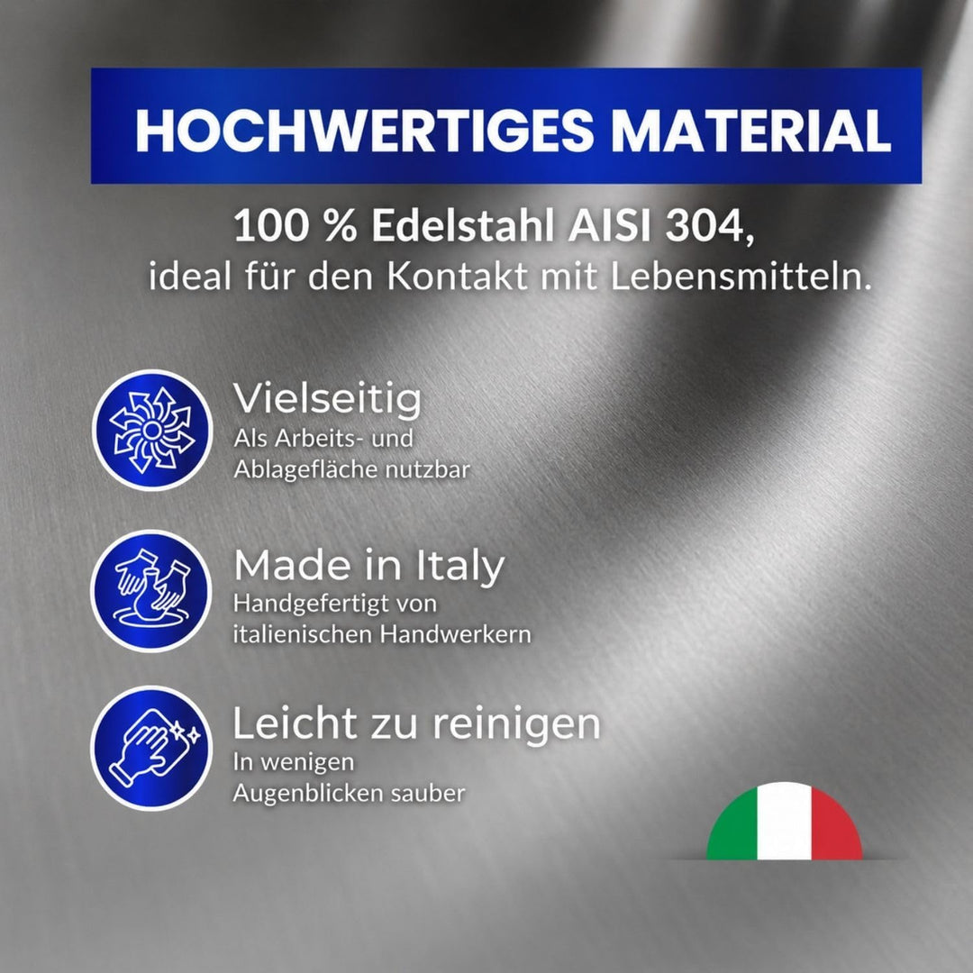 INOXLM Ausrollbrett zum Kneten Arbeitsplatte aus Edelstahl verschiedene Grössen für Küche Bar Restau