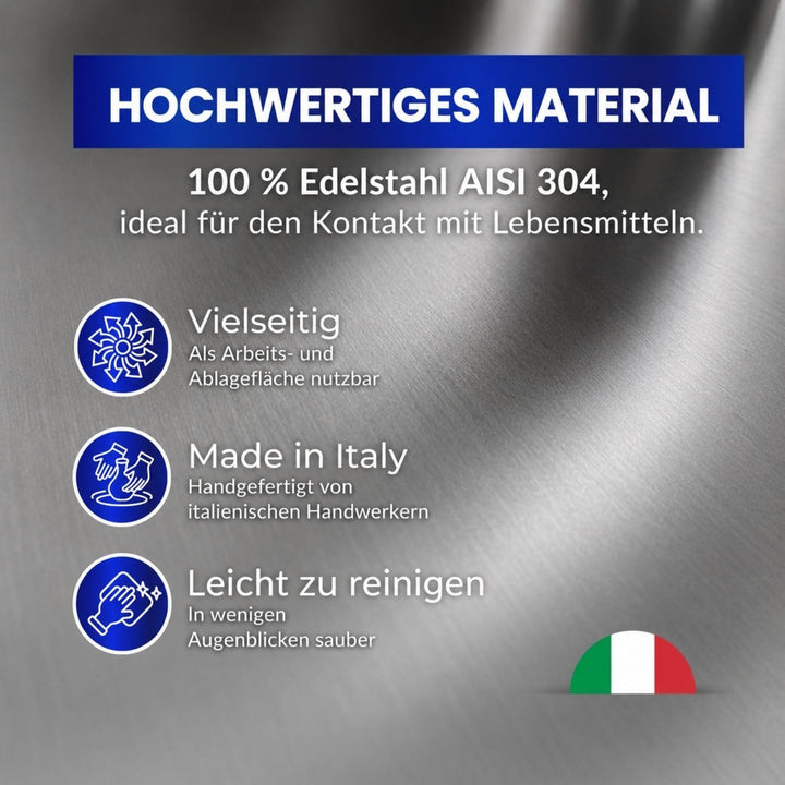 INOXLM Ausrollbrett zum Kneten Arbeitsplatte aus Edelstahl verschiedene Grössen für Küche Bar Restau