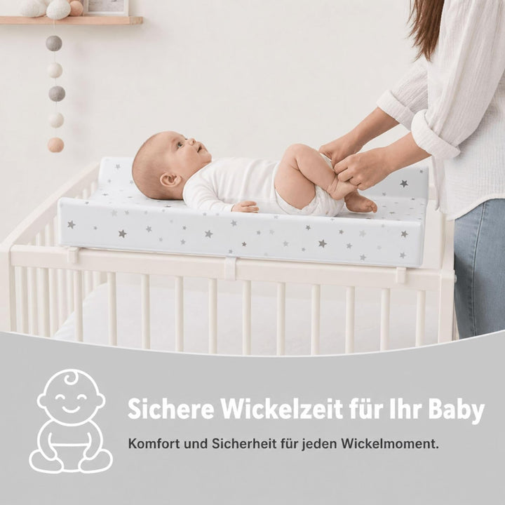 Fillikid Wickelplatte inkl. Wickelauflage Exklusiv | Wickelaufsatz zum Aufsetzen auf Baby- &amp; Kinderb