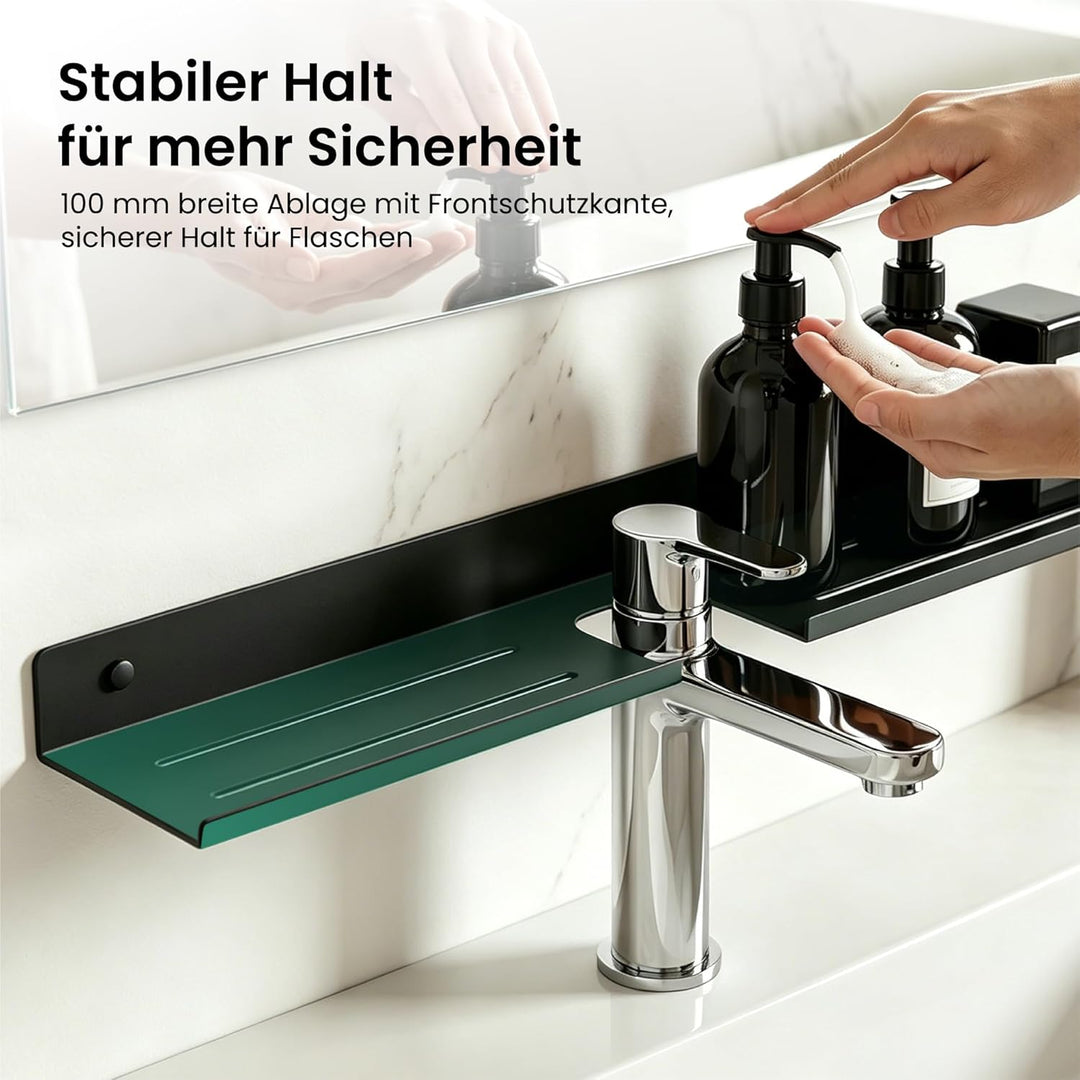 Mai & Mai Waschbecken Ablage, Duschregal zum Bohren oder Kleben, Waschbeckenregal über Wasserhahn, W