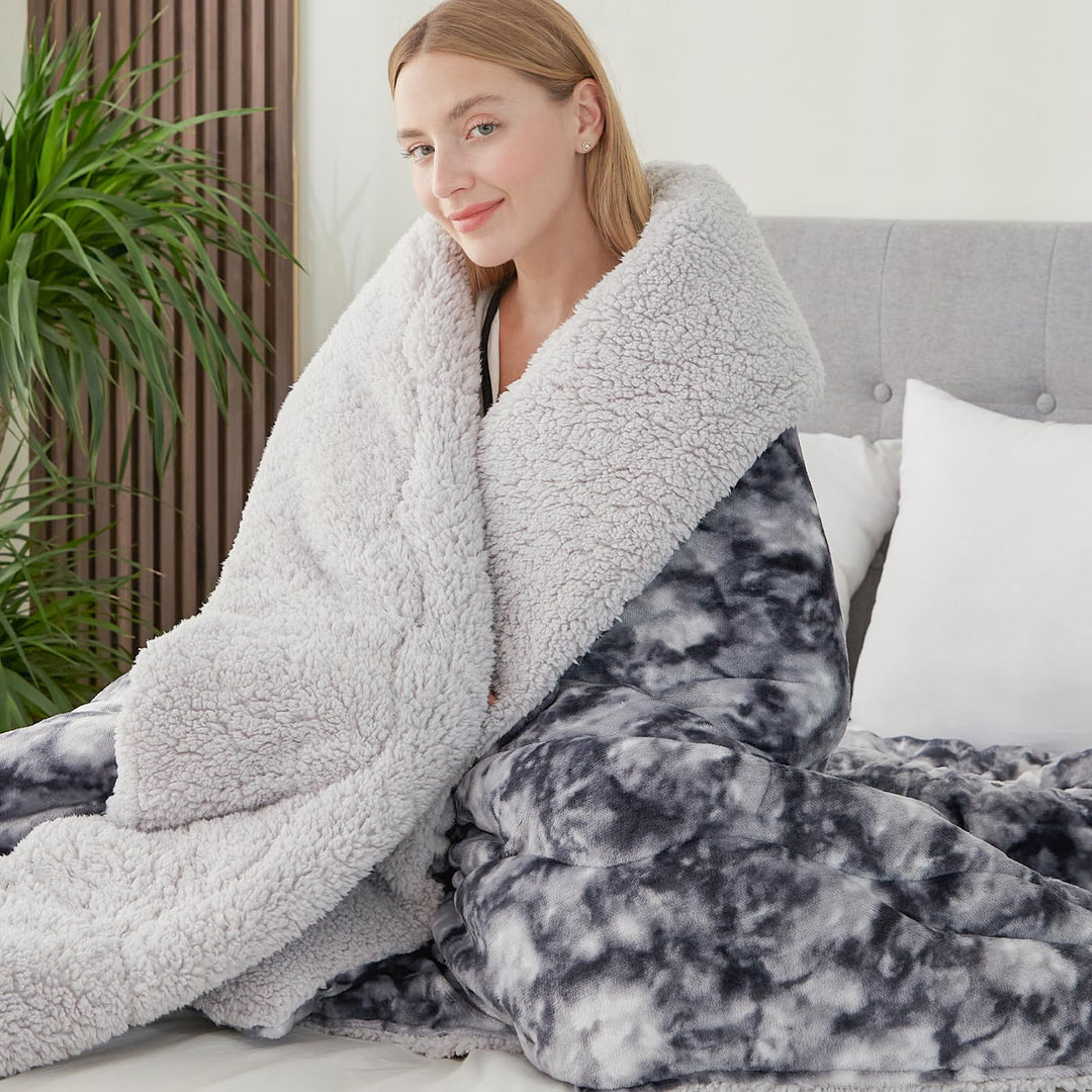 CHOSHOME Kuscheldecke Flauschig Kunstfelldecke Warm Sherpa Decke Grosse Weiche Flauschige Decke Dick