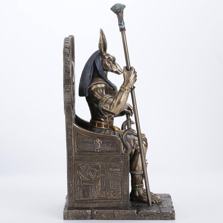 Bronze beendet Ägyptischer Gott Anubis auf Thron Statue, Bronze