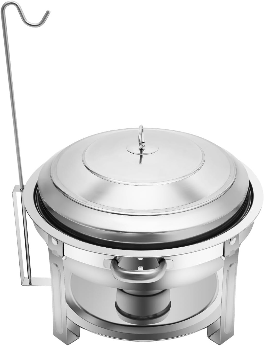 7.5L Runder Chafing Dish Speisenwärmer aus Edelstahl Mit Deckel Warmhaltebehälter Wärmebehälter Dish