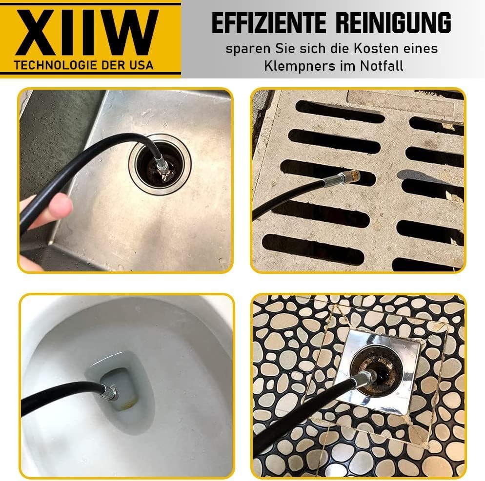 Rohrreinigungsschlauch Set 20m, 240 bar inkl. M22 Adapter, Düsen starr + rotierend für Kränzle Kärch