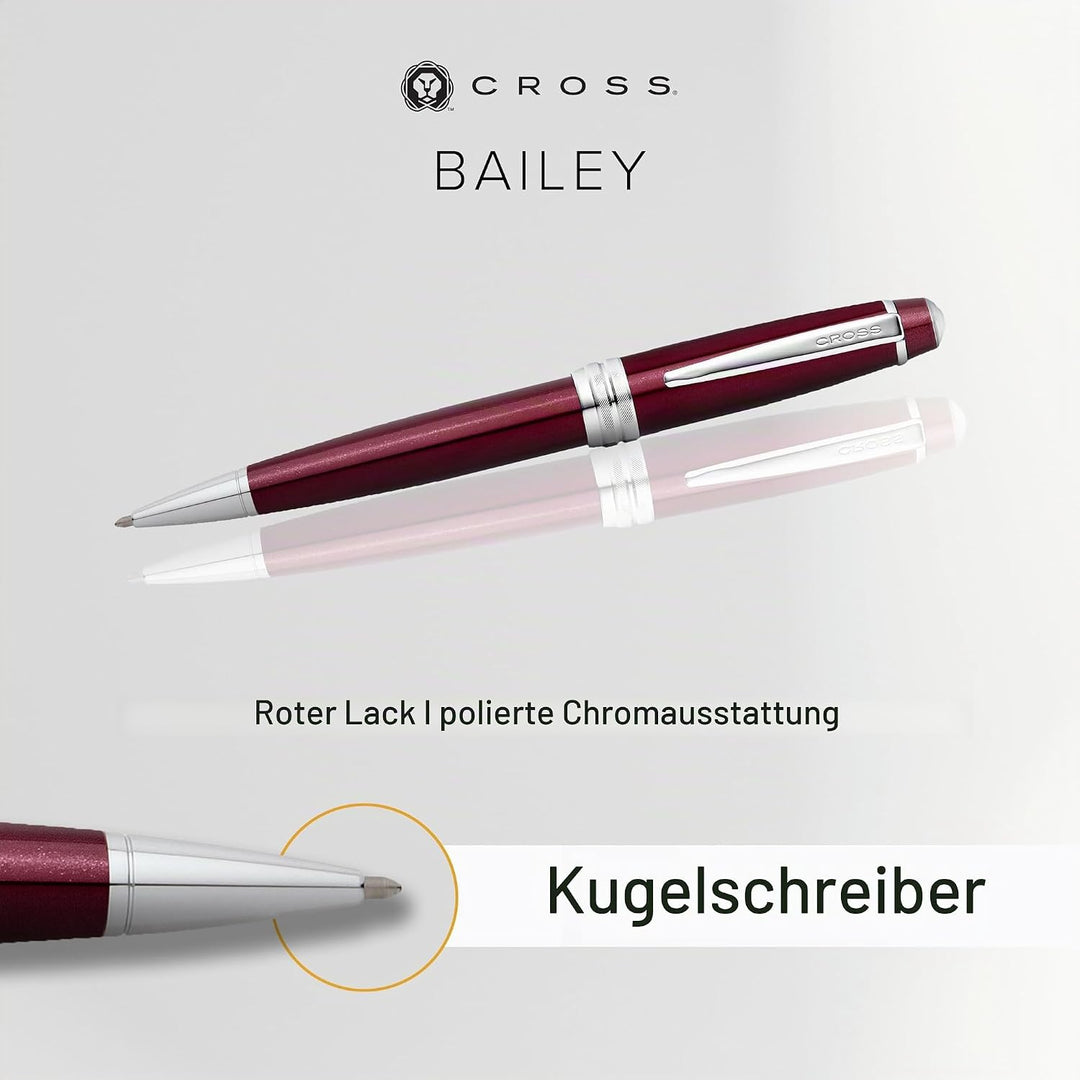 Cross Bailey Kugelschreiber (Drehmechanik, Schreibfarbe schwarz, Strichstärke M, inkl. Premium-Gesch