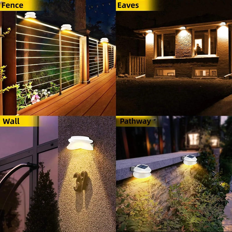 yohooo Solarleuchte Hof Warmweiss Licht,9 LED Solarlampe,Gartenlampe Solar Licht Wandleuchte Solar f