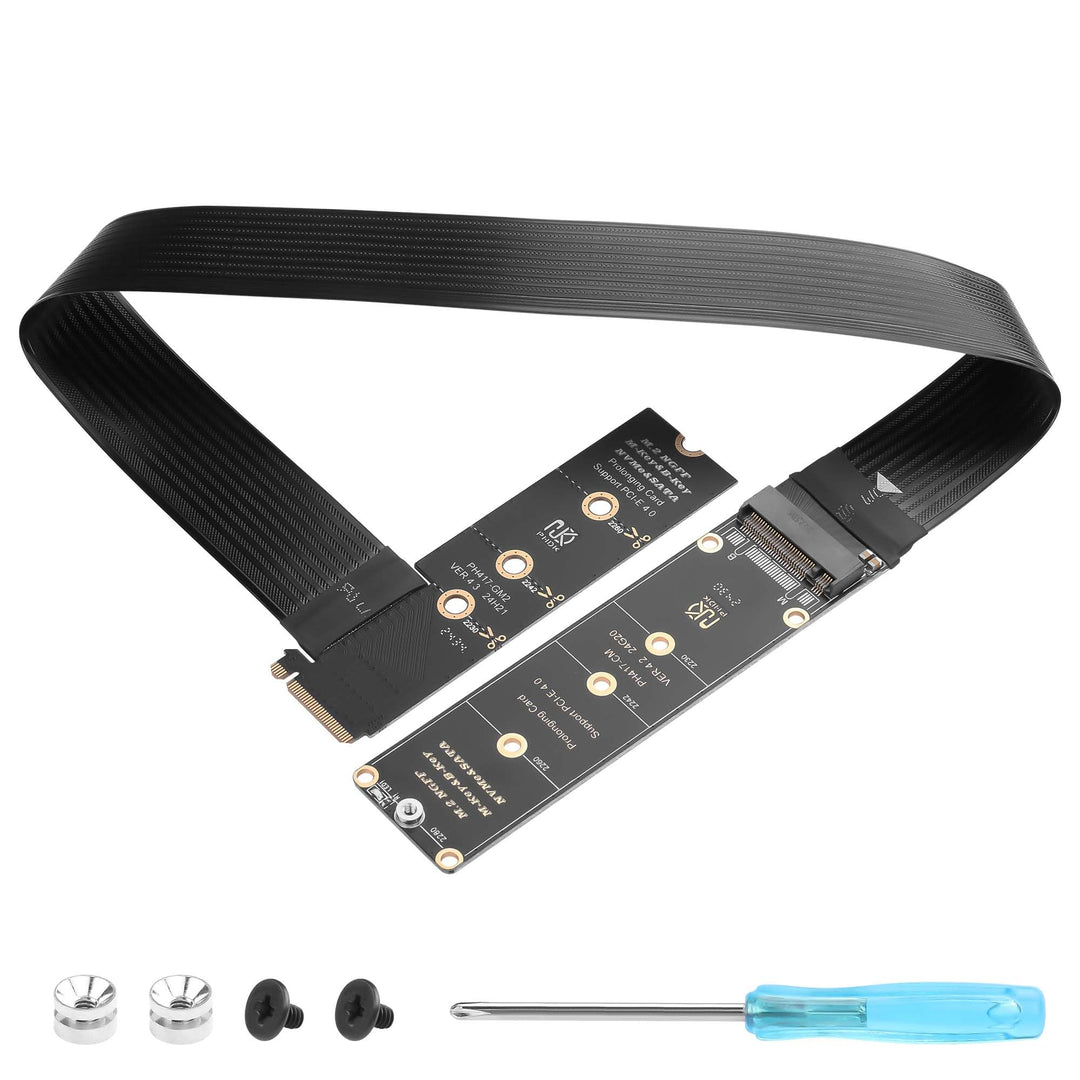 GINTOOYUN 90 Grad NGFF M.2 M-KEY NVME Verlängerungskabel 40 CM PCIe 3.0/4.0 M.2 NVME/NGFF SSD Band F