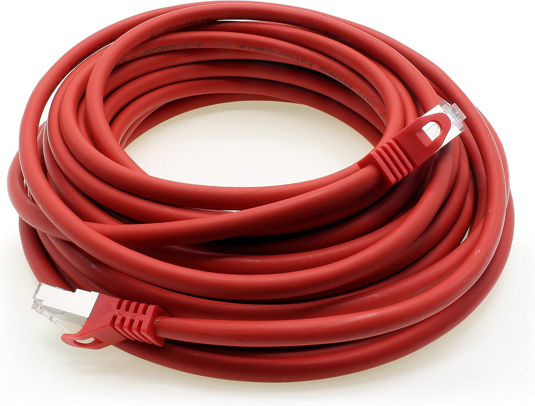1aTTack.de 7,5m - rot - 5 Stück Cat7 Netzwerkkabel SFTP Patchkabel Lankabel Rohkabel 10GB/s - 500 Mh