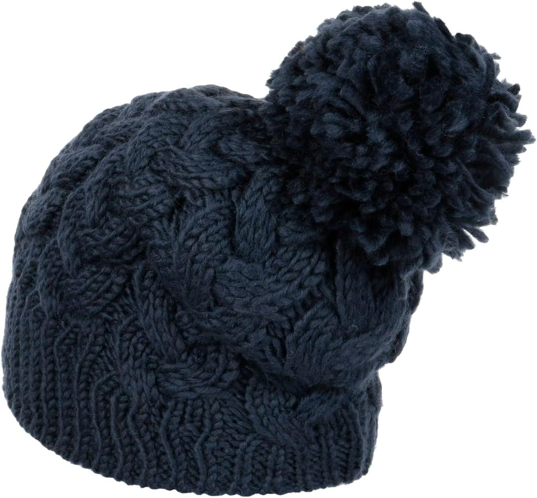 Seeberger Travola Bommelmütze Strickmütze Beanie Damenmütze Mit Futter Einheitsgrösse Dunkelblau, Ei