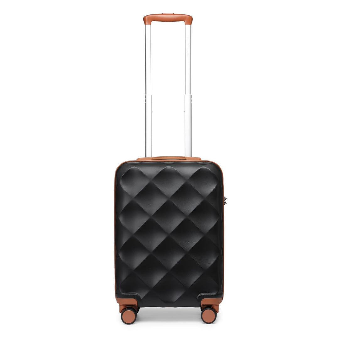 British Traveller Handgepäckkoffer 54x36.5x21.5 cm Leichter Reisekoffer aus ABS+PC mit TSA-Schloss,