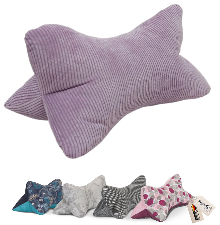 Leseknochen Cord Nackenkissen Handmade in Deutschland, weich und waschbar, als Nackenrolle und Lesek