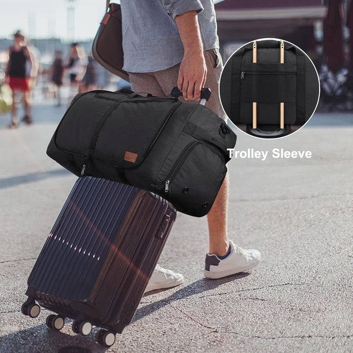 Vogshow Reisetasche grosse Faltbare 80L, Weekender Übernachtungstasche Seesack wasserdicht Sporttasc