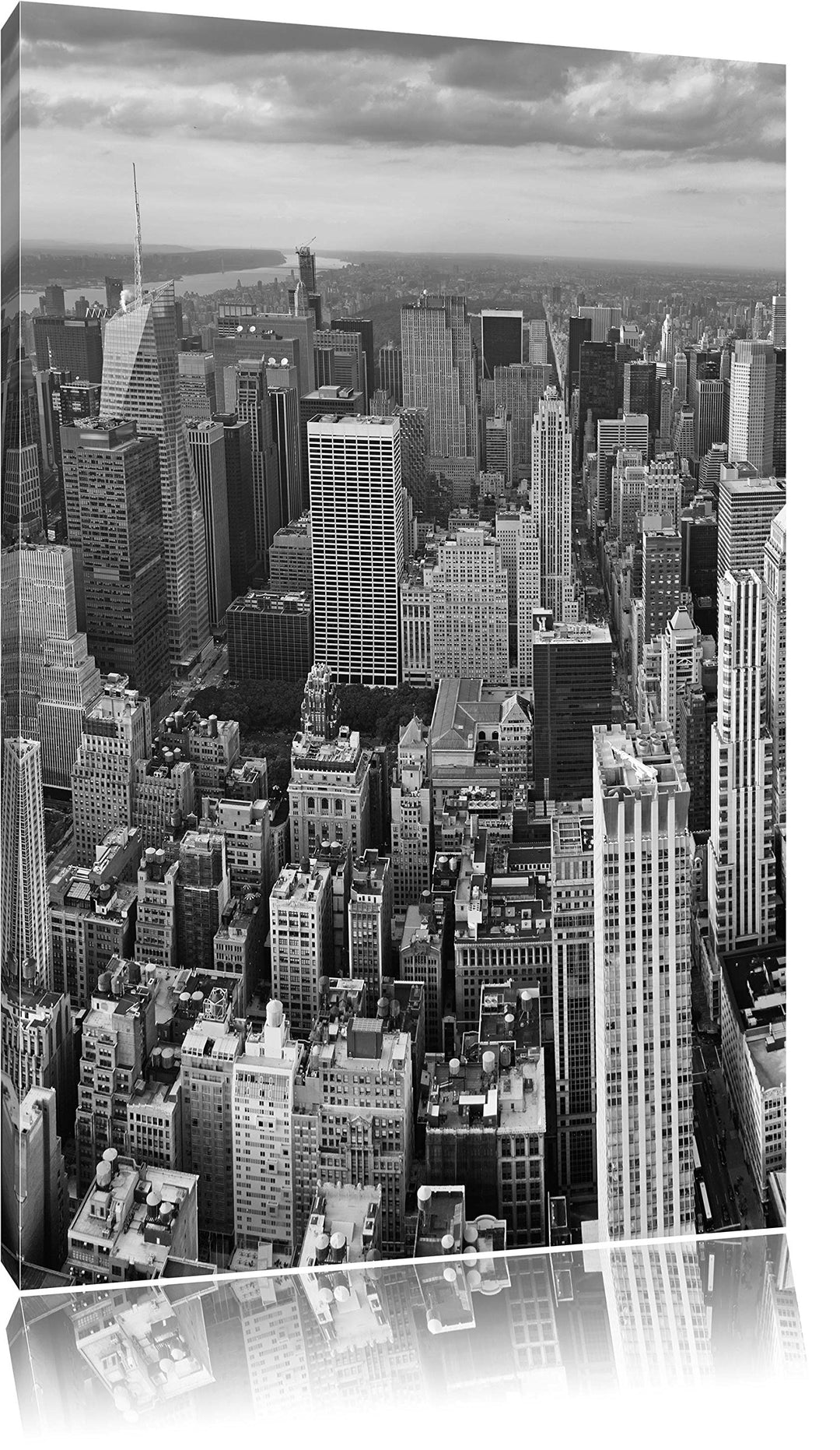Pixxprint New York Skyline als Leinwandbild/Grösse: 100x70 / Wandbild/Kunstdruck/fertig bespannt, 10