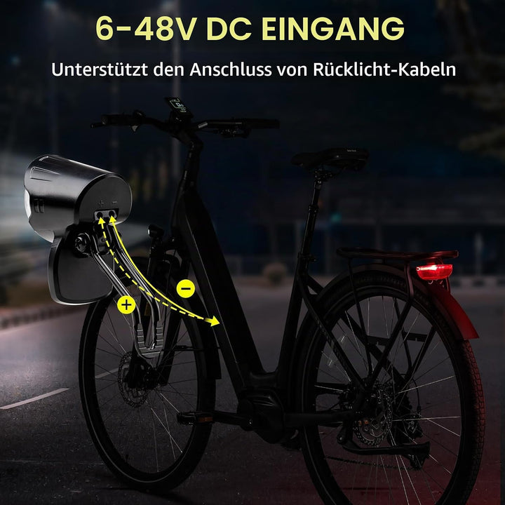 E-Bike Dynamo LED Fahrradlicht 30-100 LUX mit StVZO Zulassung - Fahrradlampe Frontlicht &amp; Scheinwerf