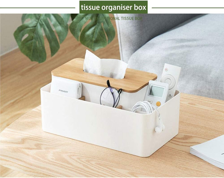 tooloflife Taschentuchbox Halter Kunststoff Spender Rechteckig mit Aufbewahrung für Taschentücher Se