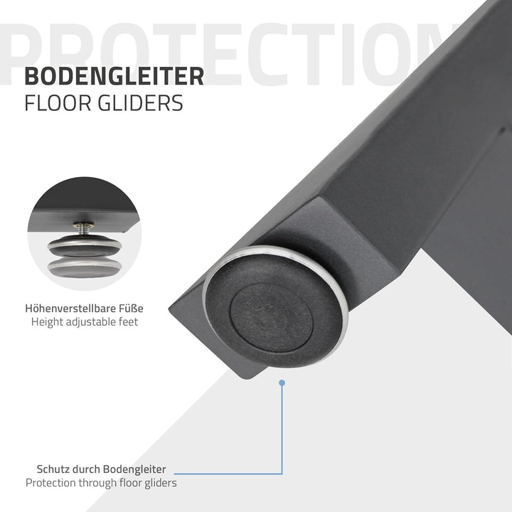 ECD Germany 2er Set Tischbeine A-Form A-Design 70x72cm, Anthrazit, aus pulverbeschichtetem Stahl, In