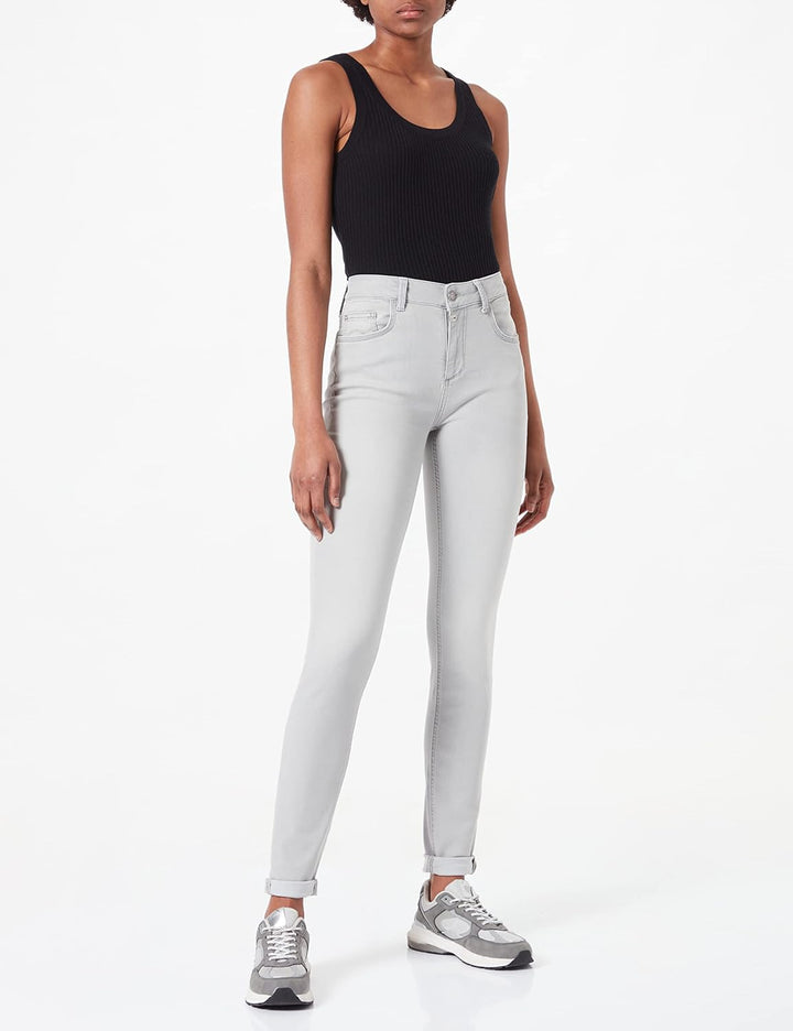 Timezone Damen Tight Aleenatz Womenshape Freizeithose 24W / 28L Sand Grey Wash, 24W / 28L Sand Grey
