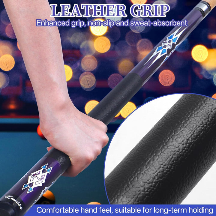 Kmise Pool-Queue-Set – 147 cm Langer Queue, professioneller Billardqueue aus kanadischem Ahorn, für
