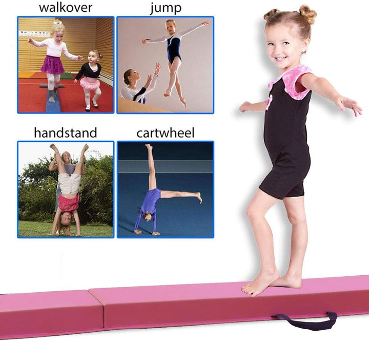 FBSPORT Schwebebalken Kinder Faltbarer Balken Turnen Balance Beam für Zuhause Training Klappbarer Sc