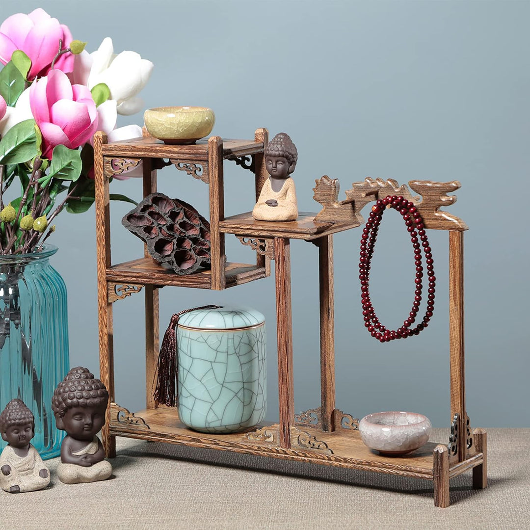 STOBOK Ausstellungsstand Antikes Ausstellungsregal Aus Rustikalen Buch Regal Palisander-Display-stän