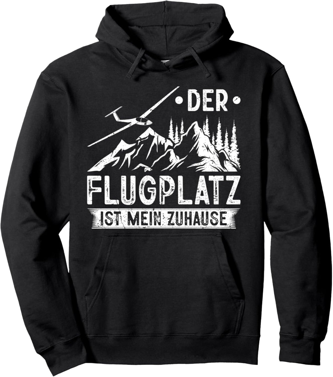 Segelflugzeug Flugplatz Zuhause Gleitflugzeug Segelflieger Pullover Hoodie