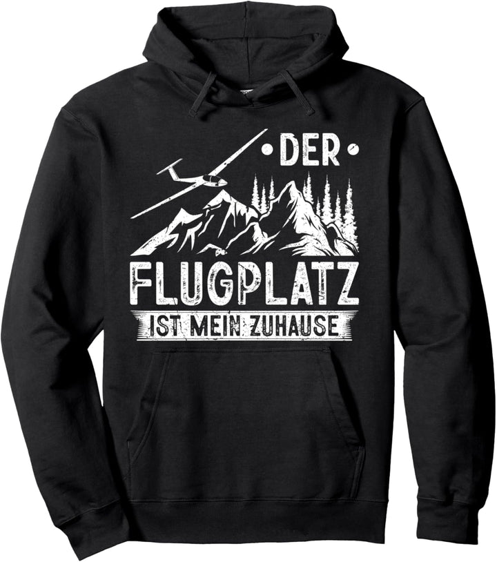 Segelflugzeug Flugplatz Zuhause Gleitflugzeug Segelflieger Pullover Hoodie