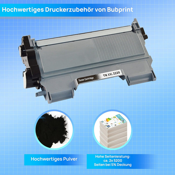 Bubprint TN 2220 2 Toner kompatibel als Ersatz für Brother TN2220 TN-2220 MFC-7360N HL-2250DN HL-213