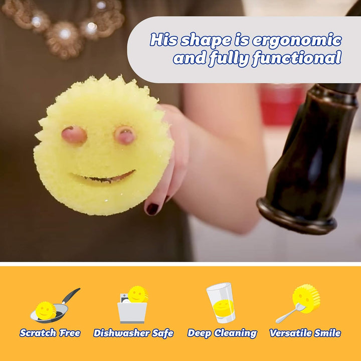 Scrub Daddy Dish Daddy Spülschwamm mit Spülmittelspender, Nachfüllköpfe, Schwamm und Anschlusskopf