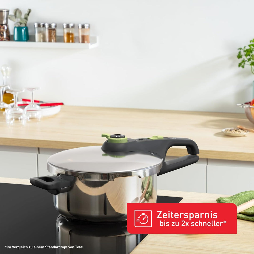 Tefal P2580400 Secure Trendy Schnellkochtopf 4 L | 2-Stufen-Garregler: Intensivstufe 117°C, Schonstu
