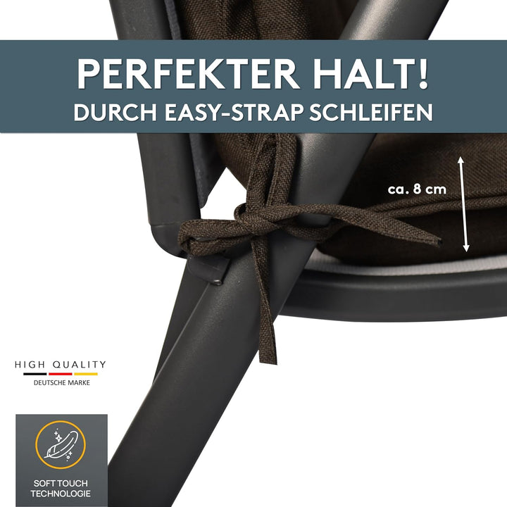 LILENO HOME Gartenstuhl Auflagen als [1er Set - Hochlehner] in Chocolate - Bequeme Liegen als Sitzau
