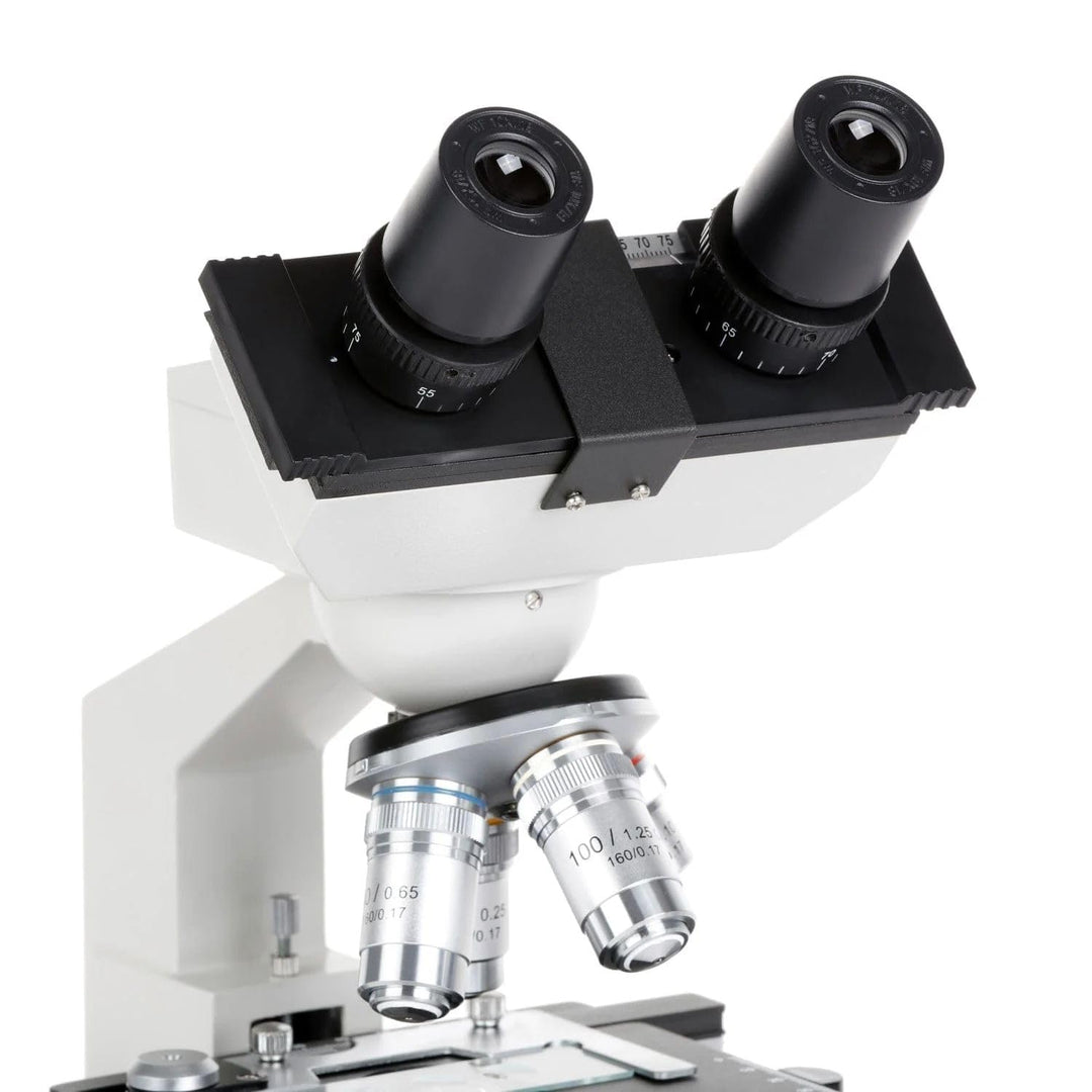 AmScope M82ES OMAX Labor-LED-Verbund-Binokularmikroskop mit Mechanischem Doppelschichttisch und koax