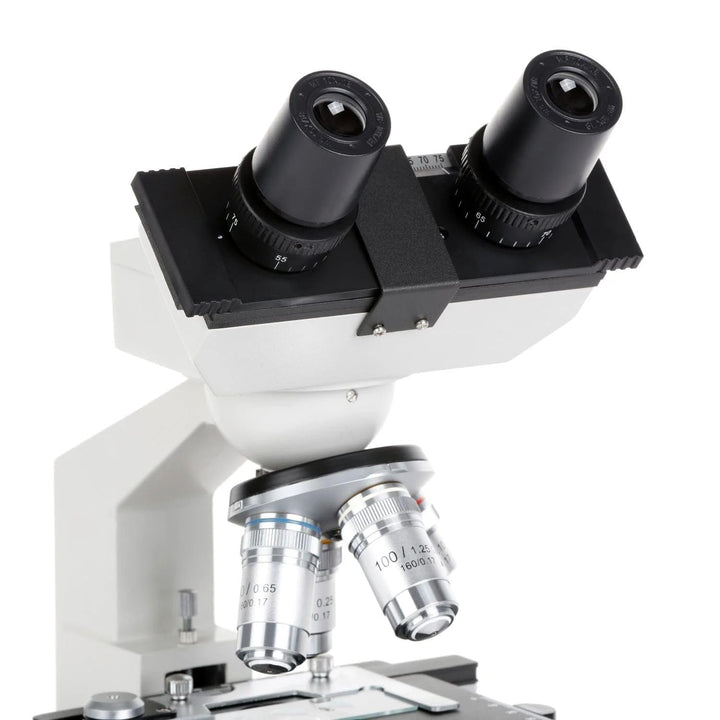 AmScope M82ES OMAX Labor-LED-Verbund-Binokularmikroskop mit Mechanischem Doppelschichttisch und koax