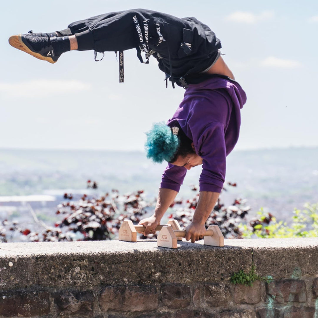 CALI SPORTS Holz-Paralletten für Calisthenics, Gymnastik, Yoga, Handständer,