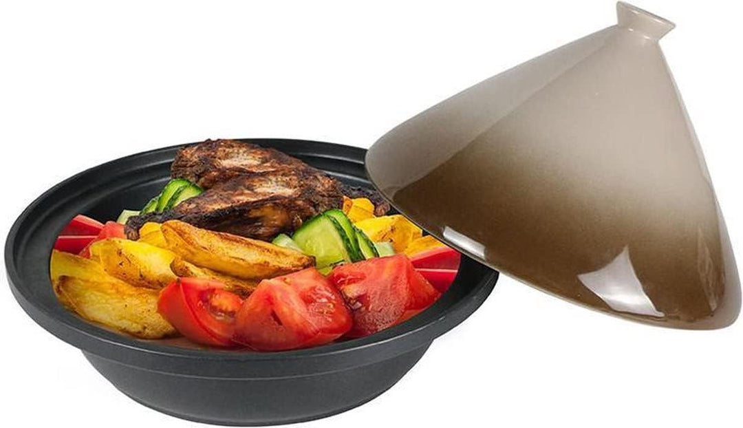 CUILINA Tajine Ø 30 cm – für alle Herdarten geeignet, inkl. Induktion – Aluminiumguss & Keramikdecke
