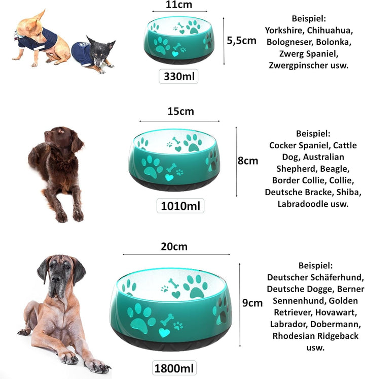 Hundenapf kleine Hunde/Hundenapf grosse Hunde/Futternapf Hund/Trinknapf Hund/S/M/L rutschfest (M 101