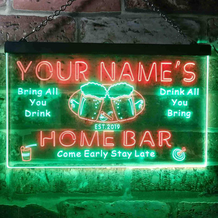 Personalized Your Name Est Year Theme Home Bar Beer Dual Color LED Barlicht Neonlicht Lichtwerbung N