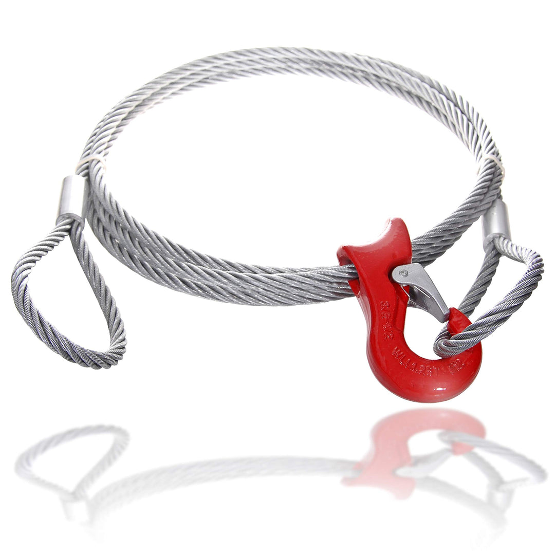 Drahtseile24 Chokerseil mit Schlaufen, Rückeseil – Forstseil mit Gleithaken | 10mm – 16mm | 0,5m – 5