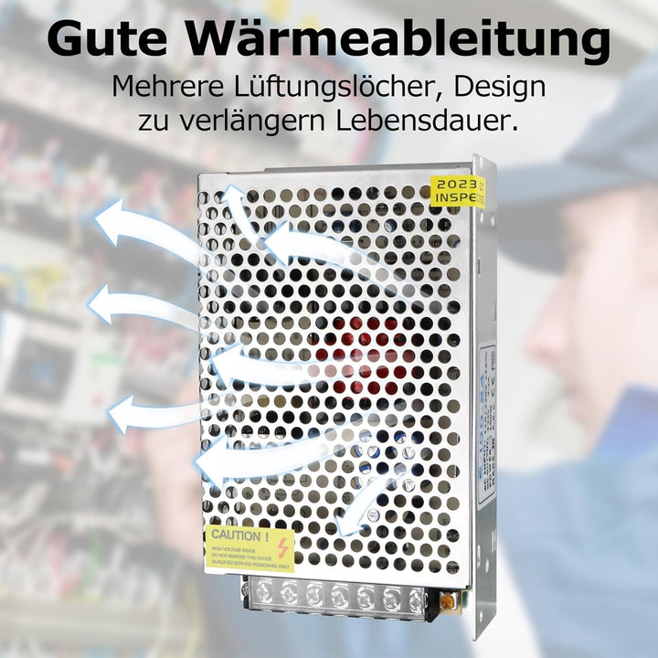 LightingWill Schaltnetzteil 24V 8,1A 100W Netzteil, LED Trafo Schaltwandler AC 230V auf DC 24 Volt,